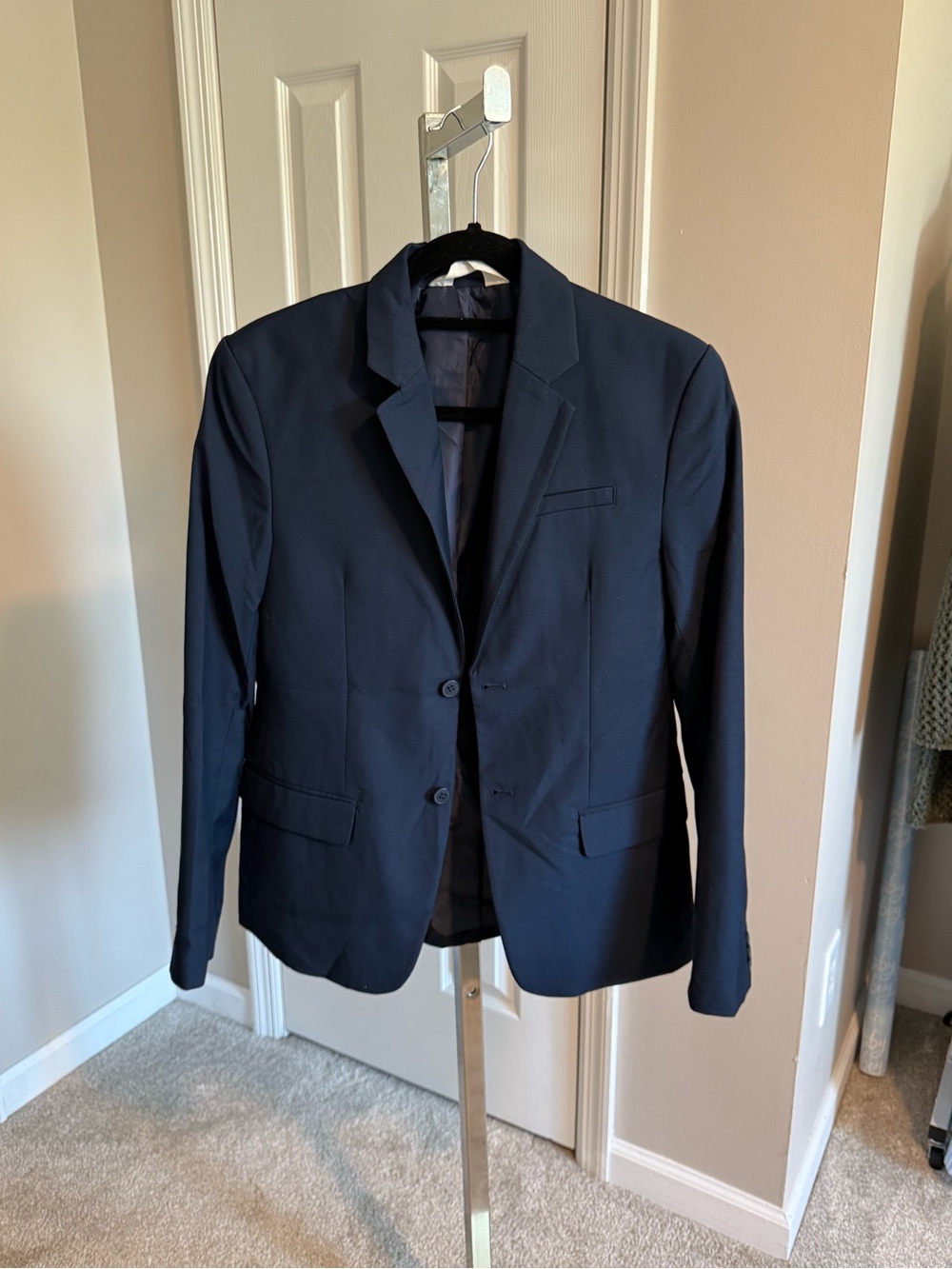 H&M Men's Dark Navy Two-Button Blazer